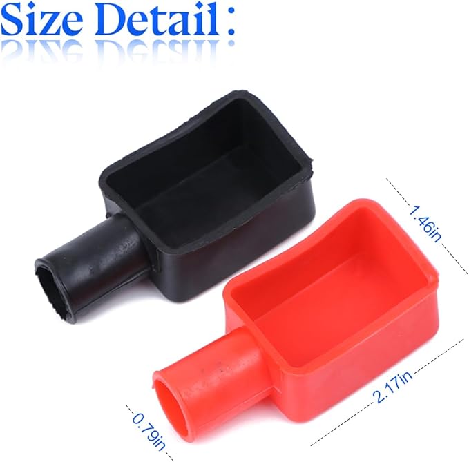 Zipelo Car Battery Terminal Cover, 2PCS Soft Rubber Vehicle Insulating Battery Protector, Positive Negative Poles Automotive Stud Connector Top Post Cap, Universal for Truck Motorcycle Bike