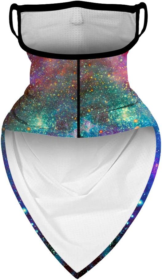 YAYOUREL Neck Gaiter Face Mask Bandanas for Men Women UV Face Scarf Cover Ear Loop Hole Facemask for Fishing Running Cycling