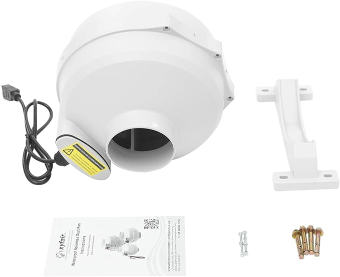 DNYSYSJ 4" Inline Exhaust Fan 260 Cfm Inline Exhaust Fan Ventilation Kitchen Exhaust Fans Blower Fan Ductless Bathroom Exhaust Fan Ventilation