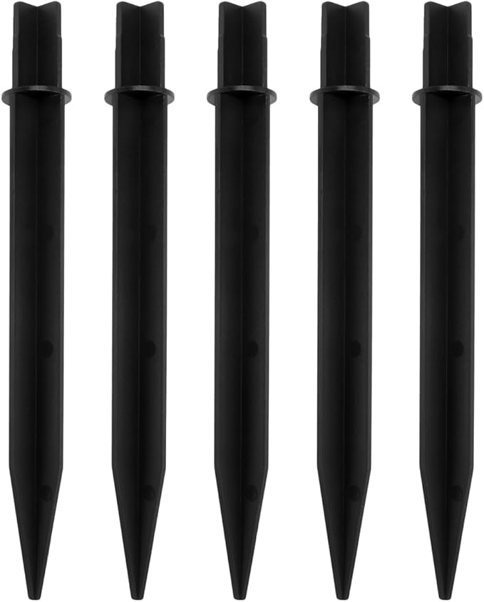 5 Pcs Landscape Lighting Stakes Black Ground Spike Replacement for Solar Pathway Lights Outdoor Garden Lamp Support Stand for Yard Decoration Lawn Lighting Accessories Easy Assembly