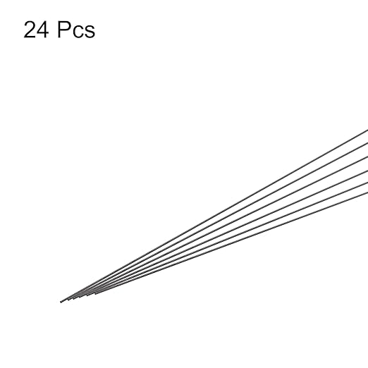 MECCANIXITY Carbon Fiber Rod, 1mm x 300mm Carbon Rod Bar for RC Plane DIY Craft Kite Wing Tube Quadcopter Arm Repair Pack of 24
