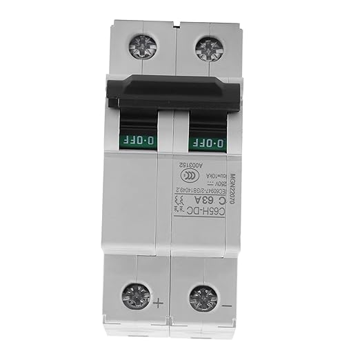 Miniature Circuit Breaker, DC Circuit Breaker, 2P 250V 63 Amp Low Voltage Din Rail Mount DC Circuit Amp Solar Double Pole Miniature Air Circuit Breaker