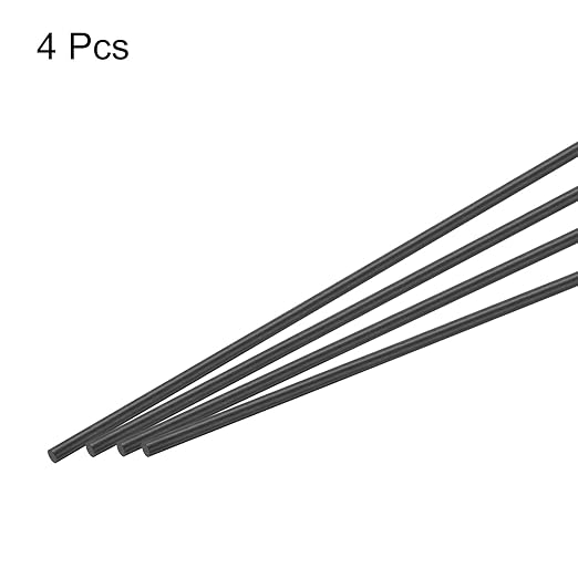MECCANIXITY Carbon Fiber Rod Pole, 5.5mm x 300mm for RC Car Plane DIY Tool Wing Tube Quadcopter Arm, Pack of 4