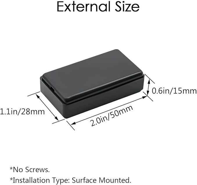 LeMotech Project Box 10 Pieces ABS Plastic Electrical Project Case Small Junction Box for Electronics Black 2.0 x1.1 x0.6 inch (50 x 28 x 15 mm)