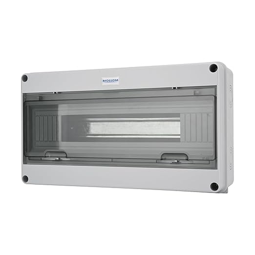 MOLLOM 18 Way Circuit Breaker MCB Distribution Protection Box with DIN Rail, IP65 Waterproof,for Indoor and Outdoor