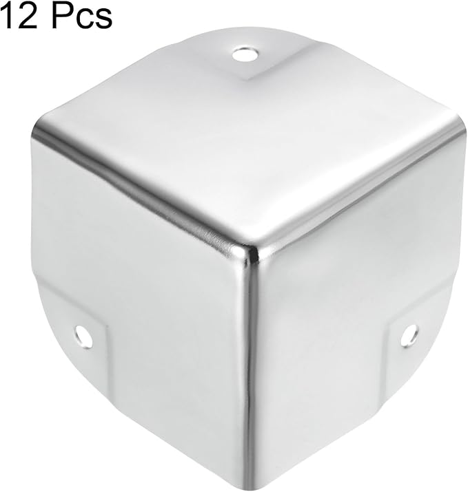 uxcell Metal Box Corner Protectors Box Edge Guard Protector 50 x 50 x 50mm Silver Tone 12pcs for Table Corners and Desk Corners