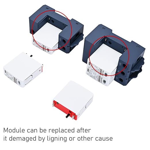 DC SPD Surge Protector for 100V-1000V PV Systems, 2-Pole 40kA T2 Level, Replaceable Module, Solar Panel Lightning Protection, Overvoltage Protection (1000V)