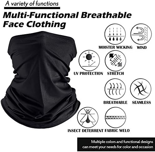 Geyoga Neck Gaiter Bandana Face Mask Summer UV Protection Cooling Breathable Face Mask Neck Scarf Balaclava for Men Women