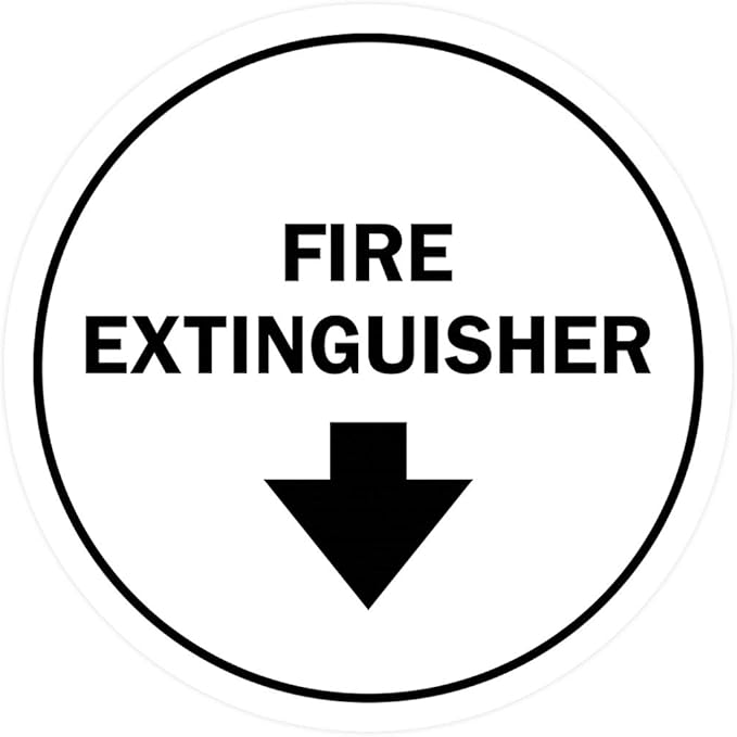 Signs ByLITA Circle Fire Extinguisher Sign (White) - Medium
