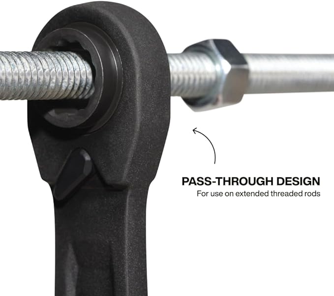 KLEIN TOOLS 68215 4-in-1 Reversible Ratchet Wrench, Box Wrench, SAE Hex Sizes 1/2, 9/16, 5/8, 3/4-Inch, 90-Tooth Ratchet, Pass-Through Design