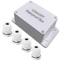 Electrical Box, Universal Junction Box,Dustproof Waterproof IP65 ABS Plastic Box,Enclosure with Fixed Hole and 4pcs x M16 Cable Gland,3.94 x 2.68 x 1.97 inch (100 x 68 x 50 mm)(White)