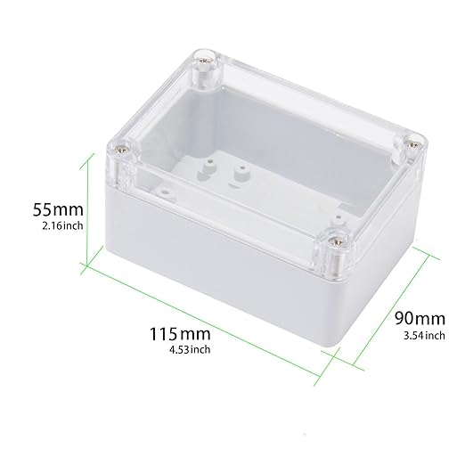 115x90x55mm Plastic Junction Box, Waterproof IP65 Electrical Enclosure Box Universal Project Box with PC Transparent Clear Cover 4.5x3.5x2.2 inch(115 x90 x55 mm)¡­