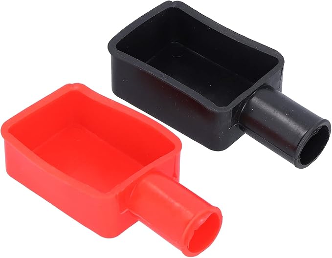 2Pcs Battery Terminal Protector, Universal Battery Terminal Cover, Rubber Battery Terminal Covers, Positive Negative Battery Post Cover Cap for Car Motorcycle Truck Boat