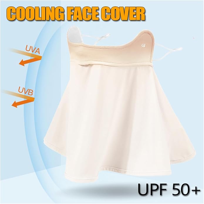 UPF 50+ Unisex Breathable Cooling Face Cover Sun UV Protection Earloop Neck Gaiter Scarf for Summer Outdoor Activities