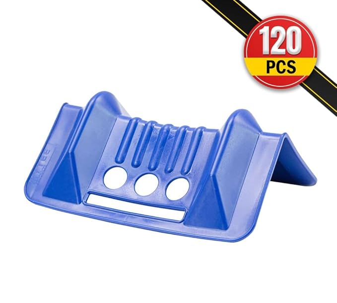 Mytee Products (120 Pack) 4" x 4" x 10" Blue Corner Protector V Shaped Flatbed Edge Guards with Carrying Case - Cargo Load Corner Edge Protector and Tie-Down Strap Guard for Flatbed