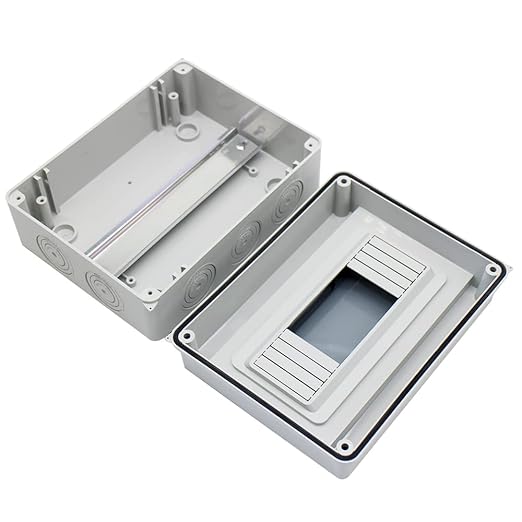 Distribution Protection Box with DIN Rail IP65 ABS Transparent Clear Cover Power mcb Distribution Box for Circuit Breaker Indoor on The Wall 8 Way