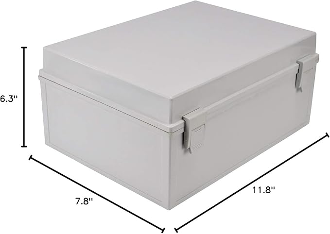 Ogrmar ABS Plastic Dustproof Waterproof IP65 Junction Box Universal Electrical Project Enclosure with Lock (11.8"x7.8"x6.3")