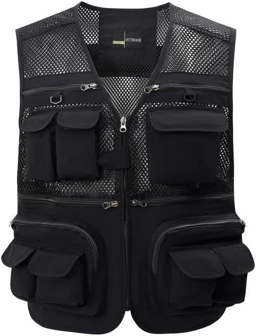 Gihuo Men's Fishing Safari Vest with Pockets for Summer Travel