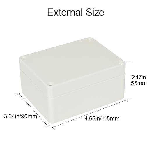 LeMotech Waterproof Dustproof IP65 ABS Plastic Junction Box Universal Electric Project Enclosure Pale Gray 4.5 x 3.5 x 2.1 inch (115 x 90 x 55 mm)