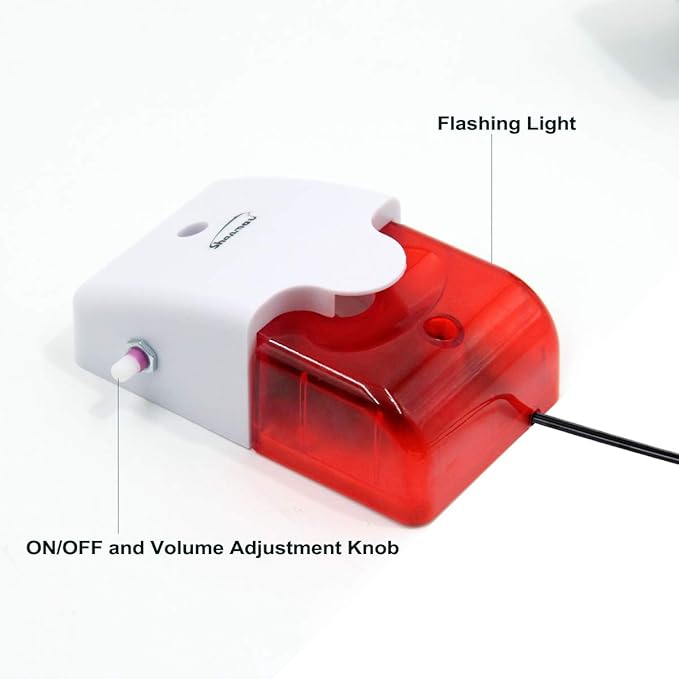 High / Low Water Level Sensor Detector Alarm 120 dB Red Strobe Siren, Adjustable Alarm Volume, Sump Bobber Water leak Sensor,16.4ft Probe Cord, Suitable for Water Tank/Aquarium, Swimming Pool/Basement