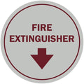 Signs ByLITA Circle Fire Extinguisher Sign (Light Grey/Burgundy) - Large