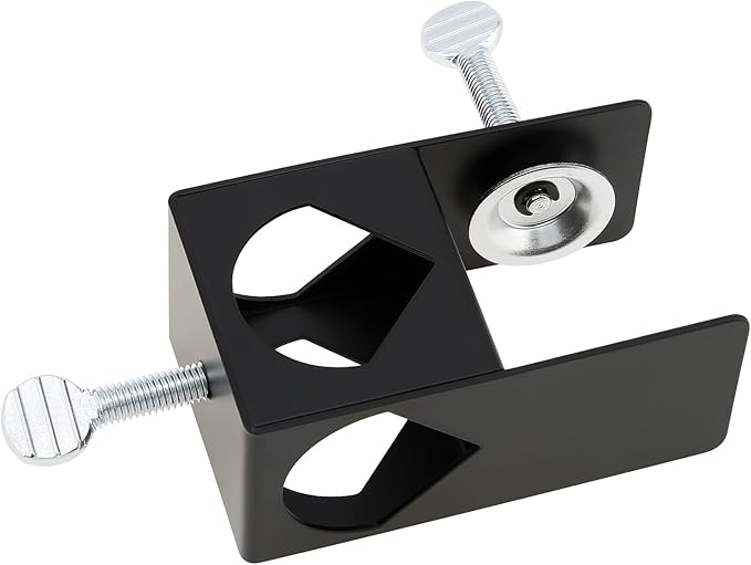 RTNLIT Universal Deck Torch Clamp Bracket for Outdoor Mounting Poles on Porch/Rail/Table/Fence, Black(Set of 1)