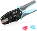 Crimping Tool For Insulated Flag Terminals - Ratcheting Wire Crimper - AWG 22-14 (0.5-2.5mm²) - Electrical Crimping Tool