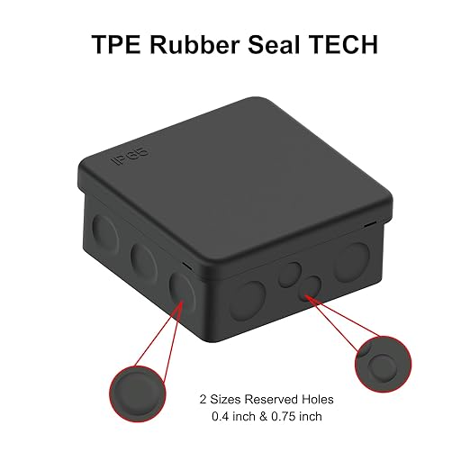 IP65 Waterproof Project Box with Screwless Cover, Outdoor Plastic Junction Box, Project Case for Garden Patio, Pack of 2, Black 3.5×3.5