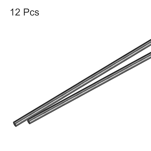 MECCANIXITY Carbon Fiber Rod, 2.5mm x 300mm Matte Pole Rod for RC Plane DIY Tool Wing Tube Quadcopter Arm, Pack of 12