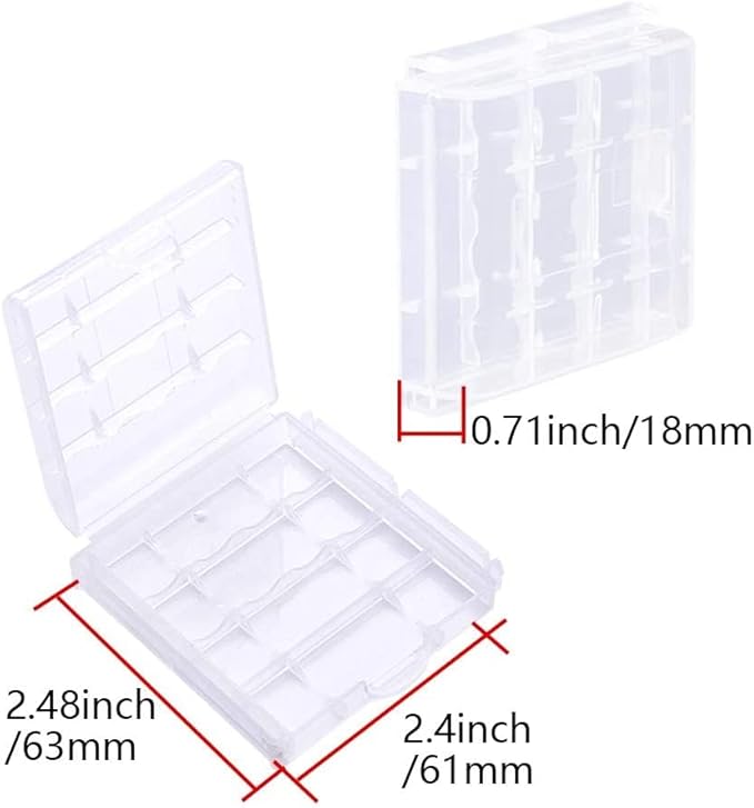 Battery Organizers AA/AAA Battery Containers Holders Compact Portable Storage Cases Insulative Plastic Clear Protective Battery Cases for Travelling/Home/Office/School/Garage(15 PCS)