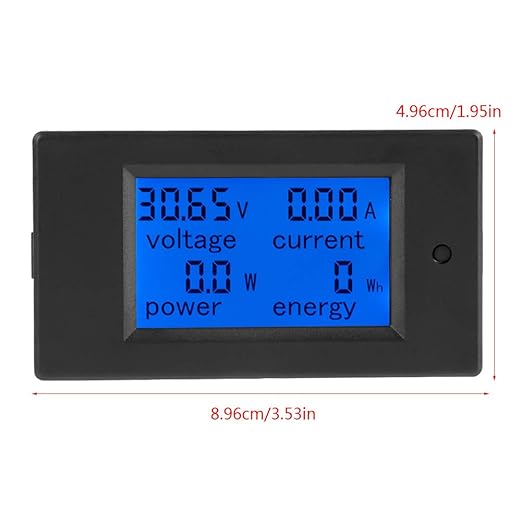 PZEM-051 LCD Display DC 6.5-100V Digital Electric Power Energy Voltage Current Meter Power Energy Battery Monitor Amperage Meter Gauge with Built-in Shunt(50A Shunt)