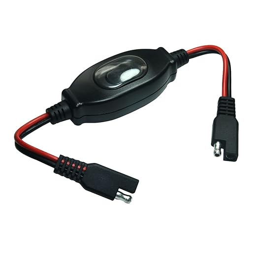 FILSHU SAE Extension Cable 16 AWG Wire Harness 12V-24V DC with ON/OFF Switch Quick Connect/Disconnect Snap Action Cable for Motorcycle,Cars,Camp Trailer Solar Panels(30cm/1ft)