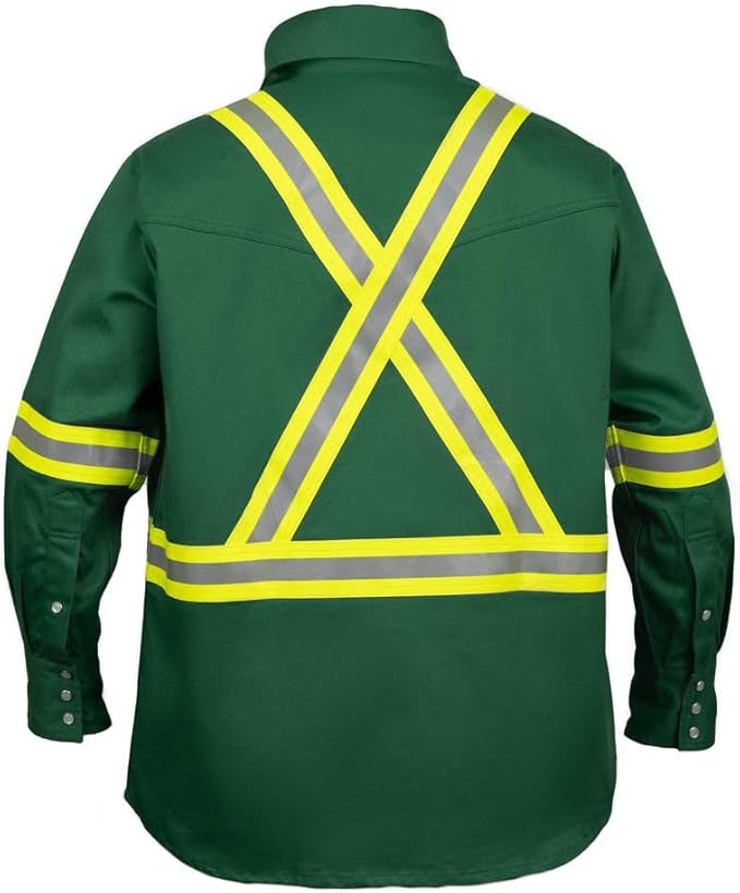 Flame Resistant High Visibility Hi Vis FR Shirt - 100% C - 7 oz