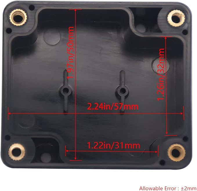 Project Box ABS Black Electrical Boxes IP65 Outdoor Waterproof Box Electronic Junction Box Power Enclosure with Cable Glands for DIY Project 2.5x2.3x1.38 inch (63 x 58 x 33 mm)