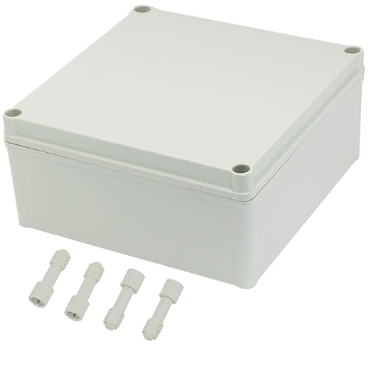 Zulkit Junction Box ABS Plastic Dustproof Waterproof IP67 Junction Boxes Universal Electrical Project Enclosure DIY Electronic Project Box Grey 7.87 x 7.87 x 3.74 inch (200 x 200 x 95 mm)