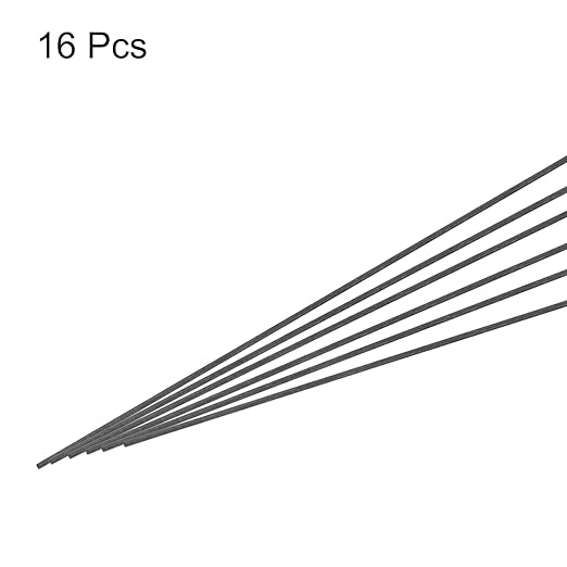 MECCANIXITY Carbon Fiber Rod, 0.5mm x 150mm Carbon Rod Bar for RC Airplane DIY Craft Kite Wing Tube Quadcopter Arm Repair Pack of 16
