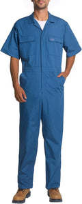 HISEA Coveralls for Men Short Sleeve, Mens Lightweight Mechanic Work Jumpsuit with Pockets, Stain & Wrinkle Resistant