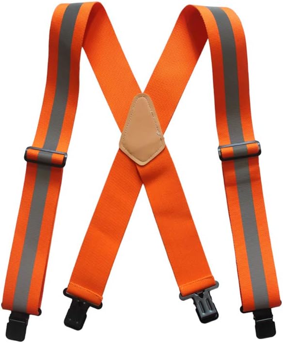 MELOTOUGH Reflective Safety Suspenders|Work Suspenders with Hi Viz Reflective Strip Hold Up Tool Belt Suspenders