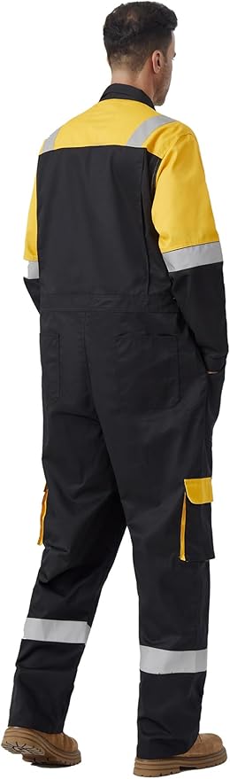 Men's Work Coverall High Visibility Overalls Mechanics Coveralls Workwear Jumpsuit with Multi Pockets