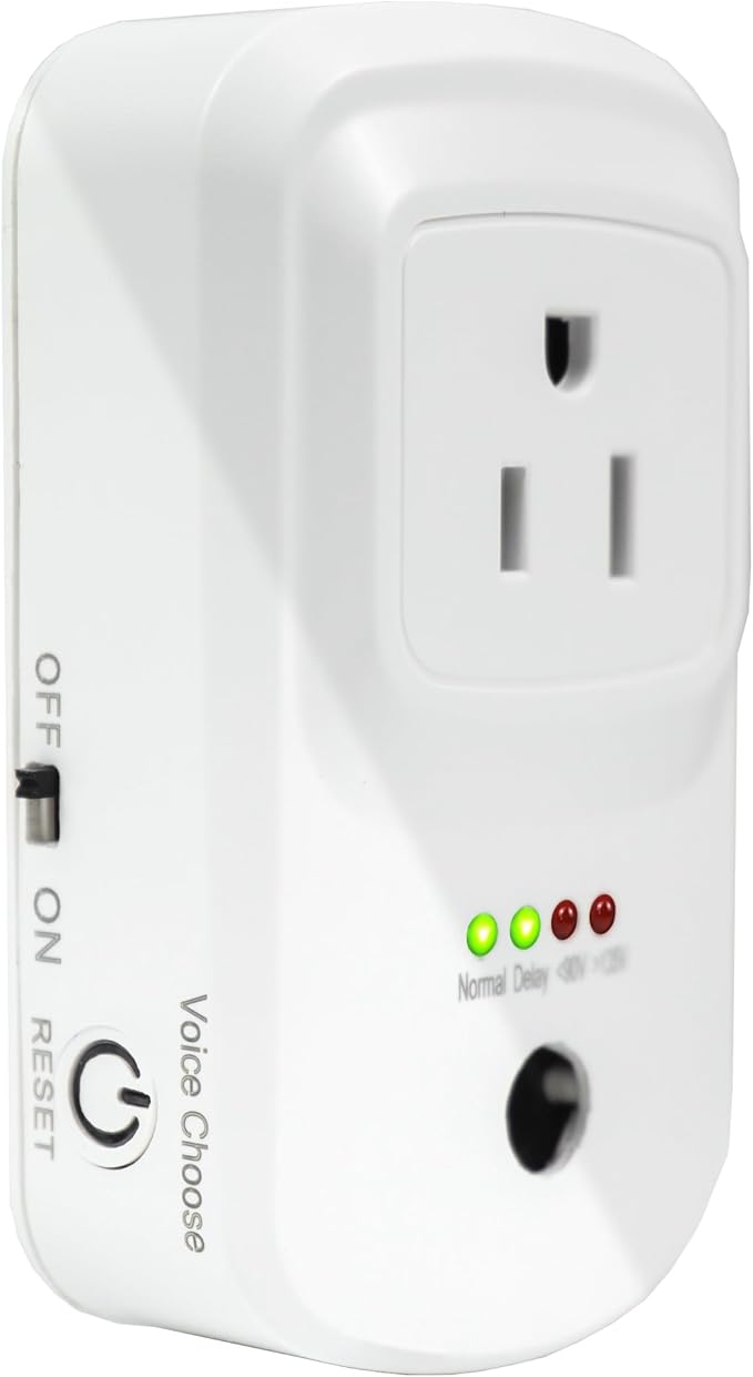 Refrigerator Surge Protector with 120dB Power Failure Alarm - 3-Min Delay Voltage Guard for Garage Freezers & Medical Fridges - Prevents Compressor Damage & Food Spoilage from Outages (15A)