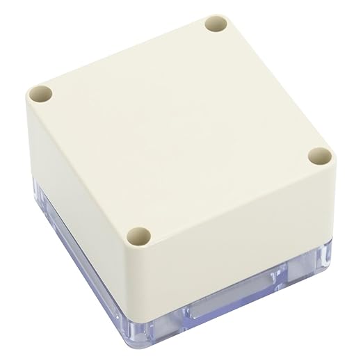 LeMotech ABS Plastic Junction Box Dustproof Waterproof IP65 Electrical Enclosure Box Universal Project Enclosure Grey with PC Transparent Clear Cover 3.3 x 3.2 x 2.2 inch (83 x 81 x 56 mm)