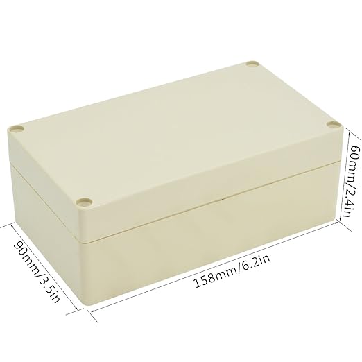 LeMotech Waterproof Dustproof IP65 ABS Plastic Junction Box Universal Electric Project Enclosure Pale Gray 6.2 x 3.54 x 2.3 inch (158 x 90 x 60 mm)