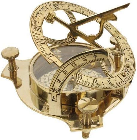 3" Sundial Compass - Solid Brass Sun Dial Rustic Vintage Home Decor Gifts