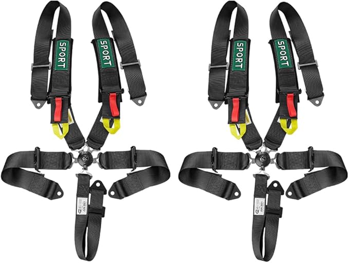 BESTZHEYU 5-Point Racing Harness Set SFI with Ultra Comfort Heavy Duty Shoulder Pads