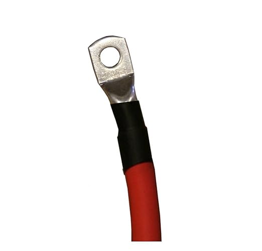 4 AWG 4 Gauge Single Red 9 inches w/ 5/16" + 3/8" Lugs Pure Copper Battery Inverter Cables for Solar, RV, Auto, Marine Car, Boat