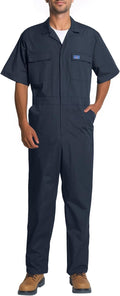 HISEA Coveralls for Men Short Sleeve, Mens Lightweight Mechanic Work Jumpsuit with Pockets, Stain & Wrinkle Resistant
