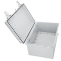 Waterproof Outdoor Electrical Box Junction Box Weatherproof IP67 ABS Plastic Enclosure Switch Router Project Box with 2 Cable Glands Grey 11.4"x7.5"x5.5"