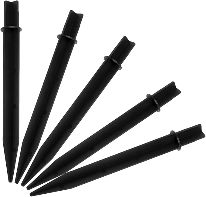 5 Pcs Landscape Lighting Stakes Black Ground Spike Replacement for Solar Pathway Lights Outdoor Garden Lamp Support Stand for Yard Decoration Lawn Lighting Accessories Easy Assembly