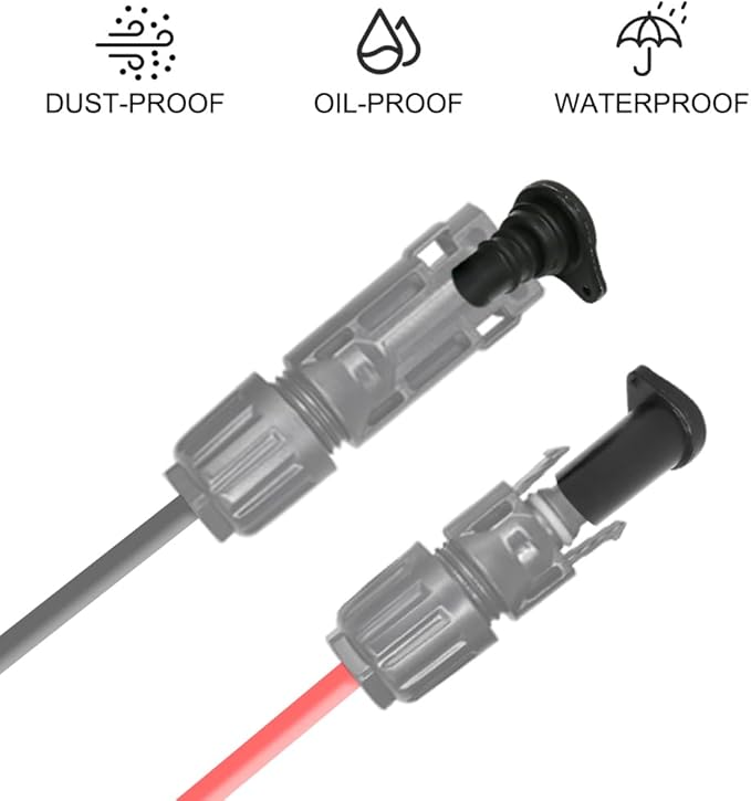 Solar Panel Connector Caps 10 Pairs, IP67 Waterproof Male and Female Cap Dust Plugs for Solar PV Connectors