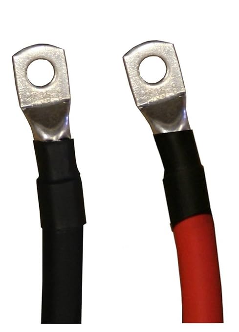 2/0 AWG Gauge Red + Black Pure Copper Battery Inverter Cables Solar, RV, Car, Boat 18 in 5/16 in Lugs